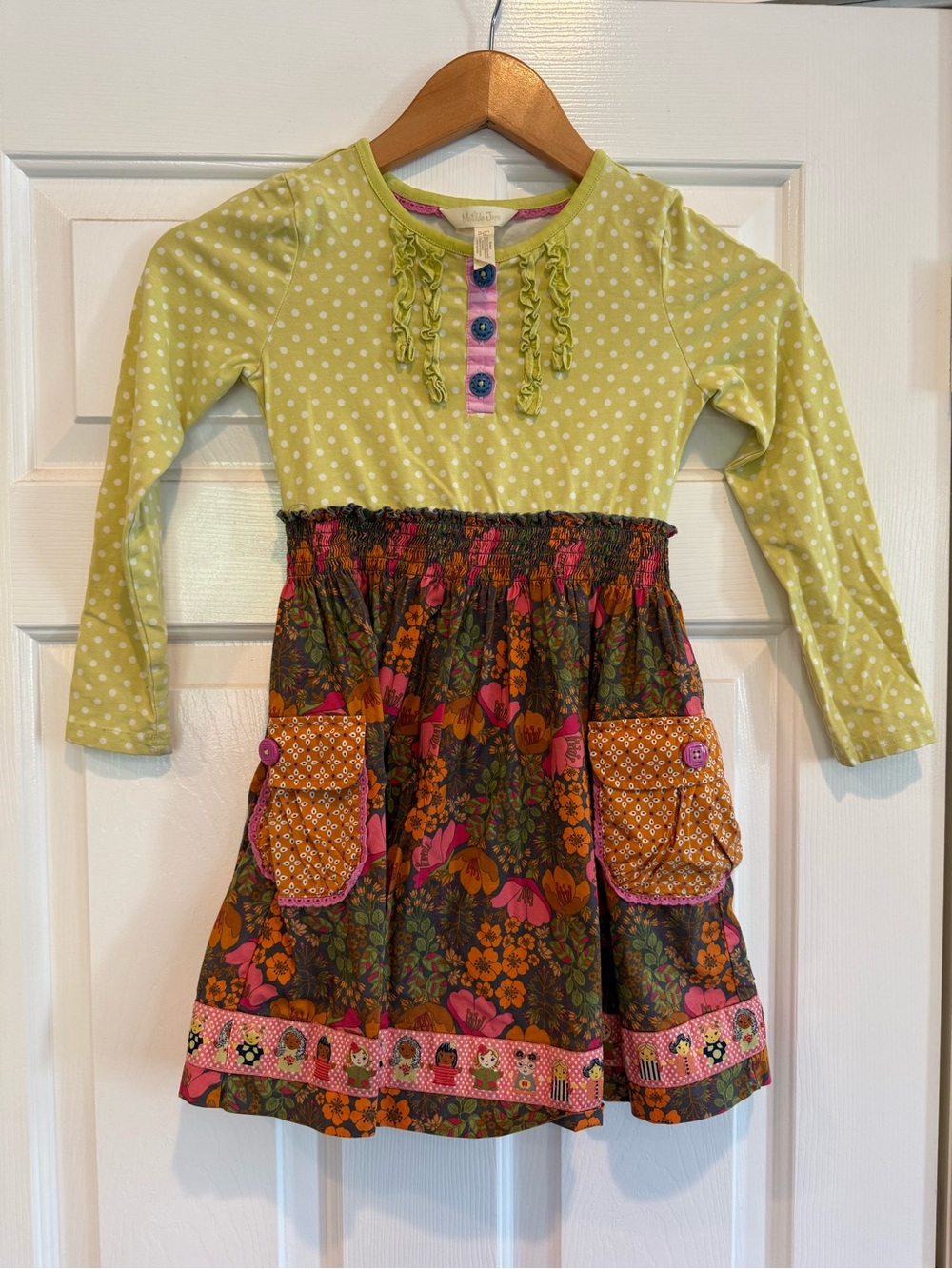 Matilda Jane Lime Green Polka Dot & Floral Pocket Dress